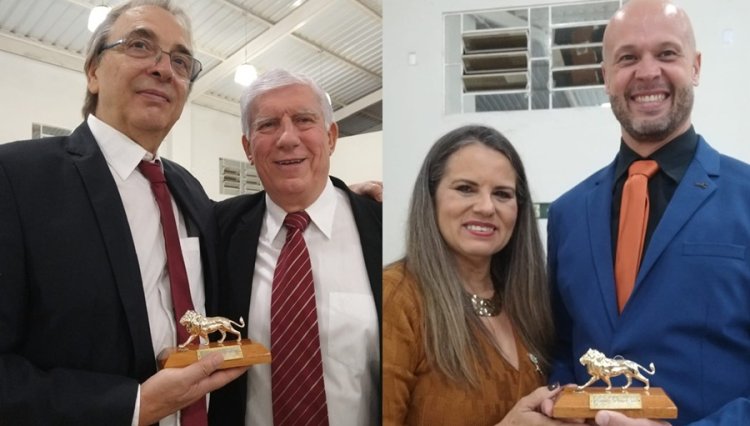 Marco Túlio e Coral Pequenos Cantores de Passos recebem Troféu Leão de Ouro